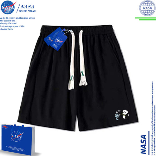 NASA吹风扇熊猫短裤男夏季五分裤