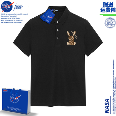 NASA夏季Polo衫男短袖男女士上衣