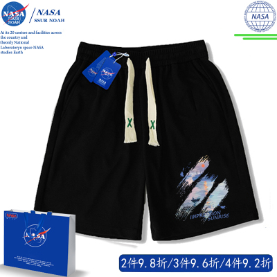 NASA潮牌五分裤短裤男休闲运动裤