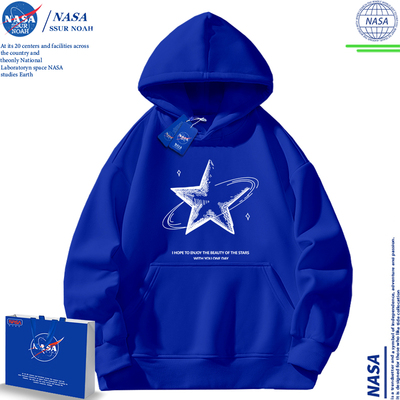 NASA克莱因蓝卫衣男秋冬款外套潮