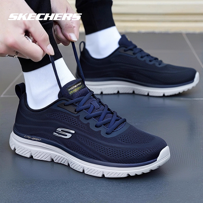 斯凯奇男鞋春季新款休闲鞋软底老人鞋子官方正品爸爸鞋男士运动鞋