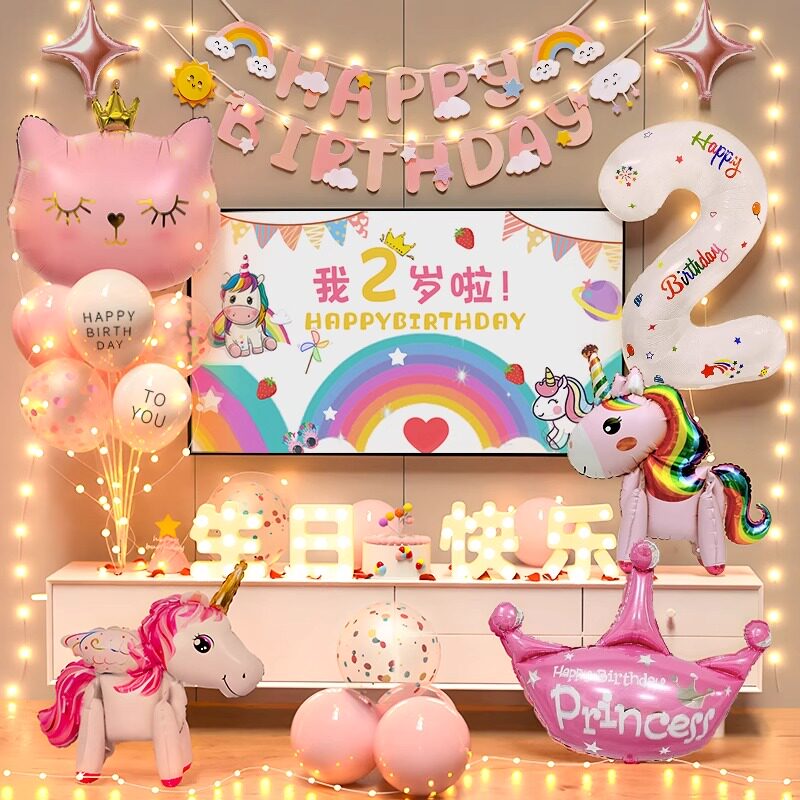 生日装饰场景布置气球儿童