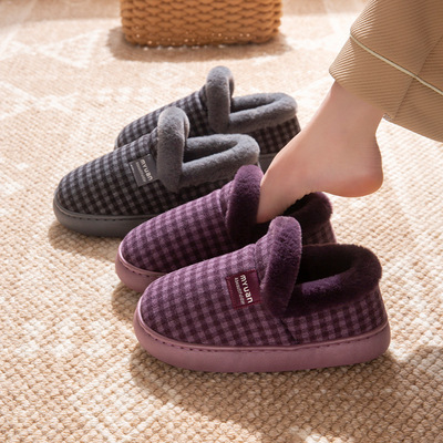 老人防水棉拖鞋女秋冬季包跟2025新款室内家居防滑保暖外穿棉拖男