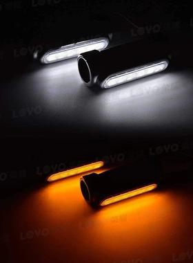 新款直销哈雷摩托车LED护杠灯白色日行黄色转向铝体管夹灯1.寸护