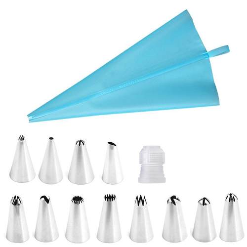 新款直销蛋糕裱花嘴14PCS套装 12头不锈钢奶油喷嘴 12寸可重复使