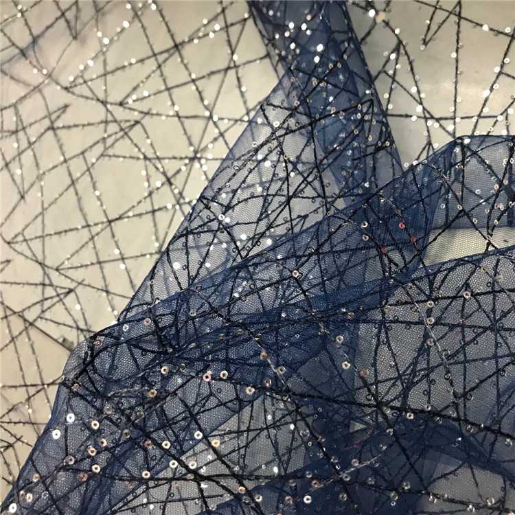 新款直销亮片面料春夏3mm珠片网眼面料 女装连衣裙晚礼服等女装亮