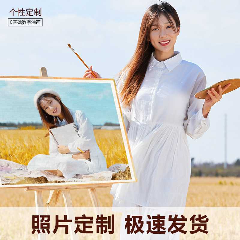 新款直销数字油画照片礼物风景人物动物花卉组合框24彩色画36色48