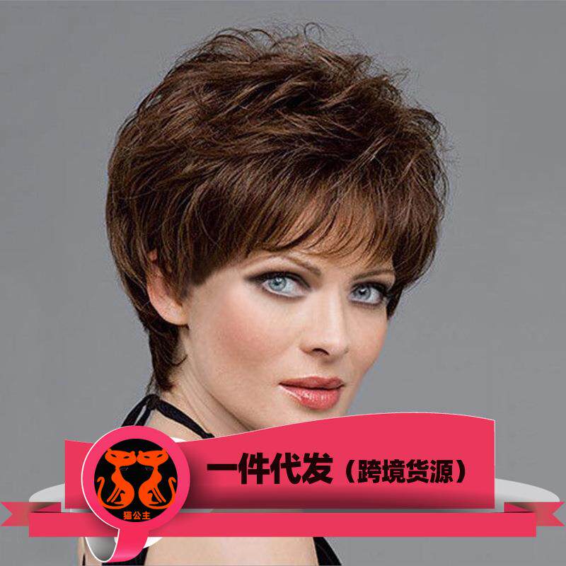 新款直销跨境直供女士假发气质OL短发 蓬松卷发 时尚气质 空气刘