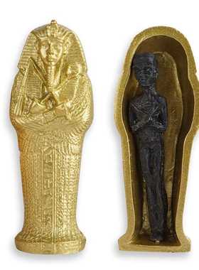 新款直销古埃及法老艳后木乃伊干尸棺材棺木胡夫金字塔道具树脂花