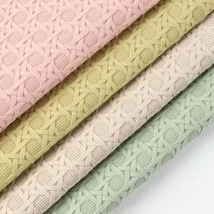 材装 柔软小格子纹箱包手袋鞋 直销1.1mm双拉毛鸟巢纹pvc皮革 新款