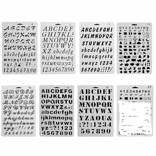 新款直销画画模板 DIY手账模板 主题花边尺 字母数字符号款亚马孙