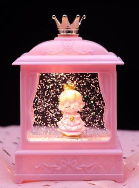 新款直销ins风梦幻花园水晶灯音乐盒氛围女孩星星灯装饰学生生日