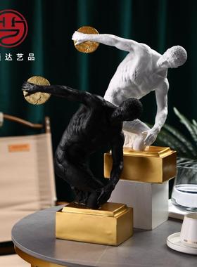 新款直销现代简约大卫树脂雕像创意客厅家居办公室软装轻奢摆件工