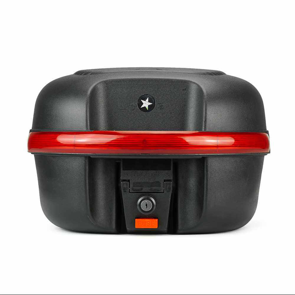 新款直销ZHC502电动摩托车后备箱助力车尾箱圆皮纹多功能储物箱大