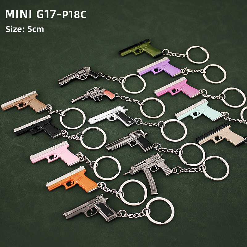 新款直销迷你1911挂件 GLOCK合金P92模型G17沙鹰左轮钥匙扣5cm8