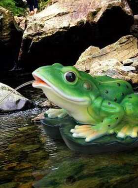 新款直销爆款户外花园水池喷水青蛙 玻璃钢雕塑仿真喷泉 装饰工艺