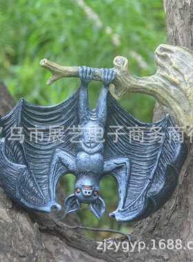 新款直销跨境新款树脂手工工艺品蝙蝠挂件夜魔吸血鬼雕像万圣节装