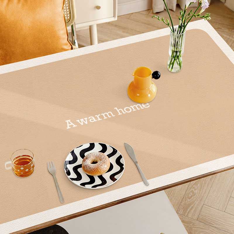 新款直销简约现代纯色茶几桌布防水防油免洗防烫PVC皮革餐桌垫长