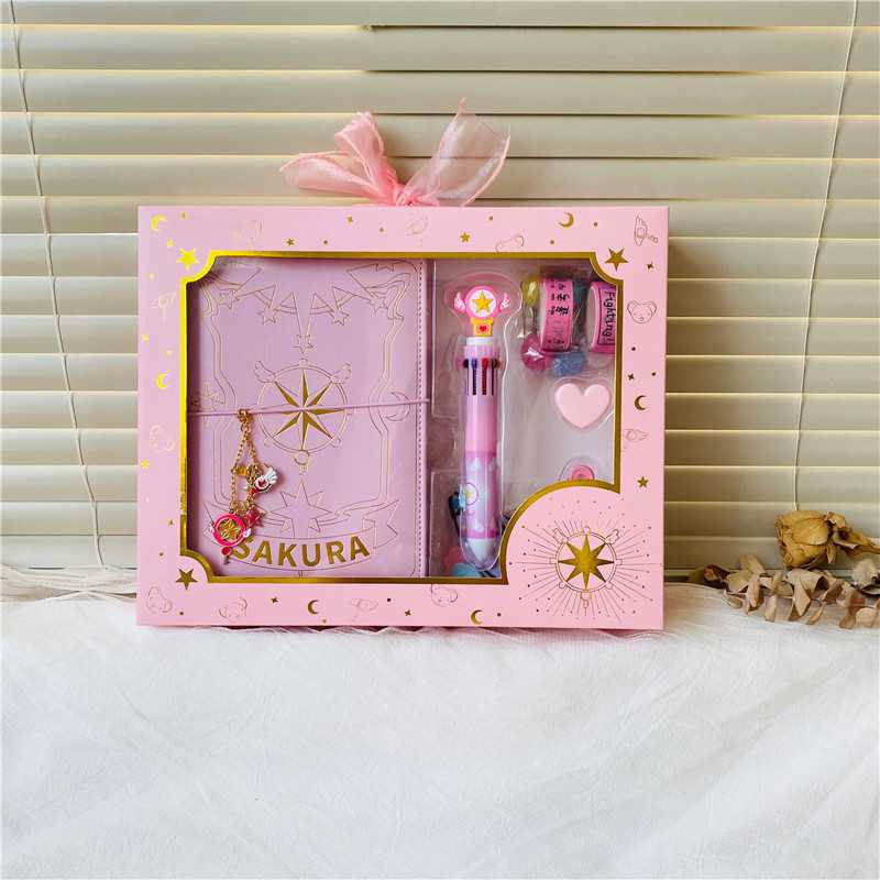 新款直销小樱烫金礼盒活页手账本素材可爱风少女ins日记学生文具