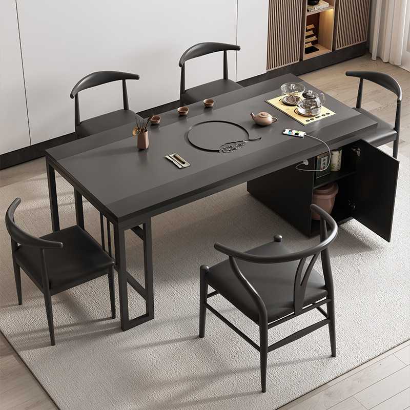 新款直销新中式茶桌椅组合简约现代乌金石功夫茶台办公室茶台茶具