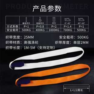 新款直销一次性环形吊装带O型白色3T5T8扁平钢材工业行车吊机布带
