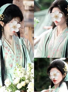 月鳞绮纪鞠婧祎同款发饰古风桂花发钗古装点缀头饰汉服掩鬓U形钗