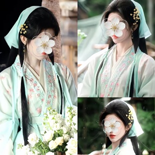 月鳞绮纪鞠婧祎同款发饰古风桂花发钗古装点缀头饰汉服掩鬓U形钗