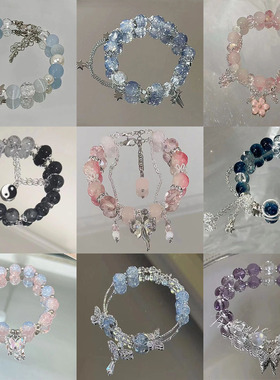 爆款轻奢简约手链女爆裂珠手串小清新显白手链送闺蜜学生好友礼品