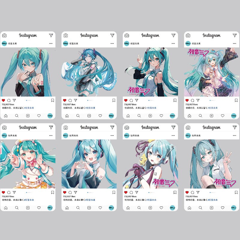 初音未来透卡pvc高清起音始音镜音留香人物同款自印卡8张LOMO贺卡
