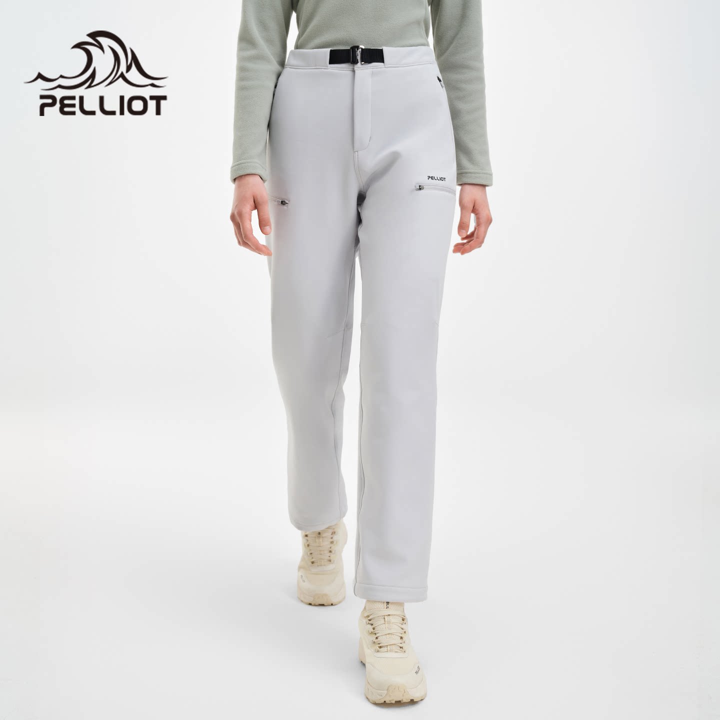 伯希和户外软壳裤女新款高弹透气运动裤耐磨徒步登山裤直筒休闲裤