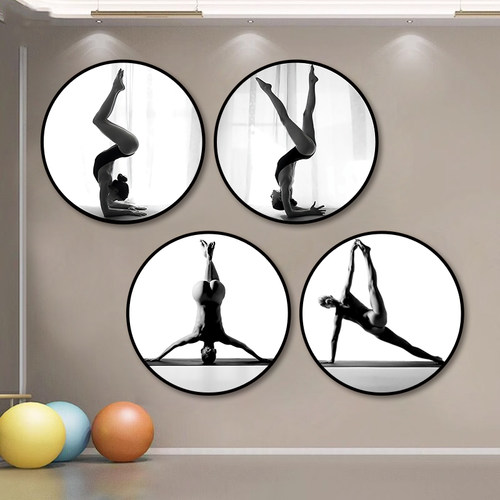 瑜伽馆普拉提装饰画自粘贴画