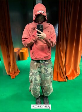 SS26 YOUNGYTKING KP Cortis风宝石破洞连帽卫衣美式街头男