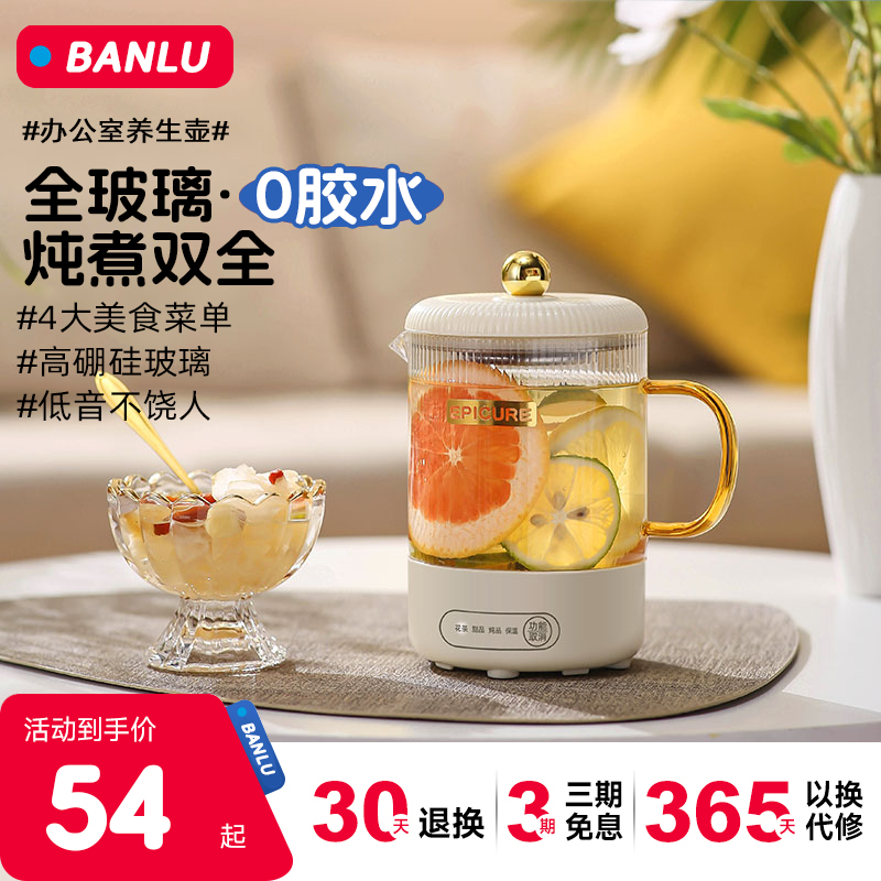 养生壶炖煮一体小型办公室纯玻璃迷你mini花茶家用多功能花茶壶