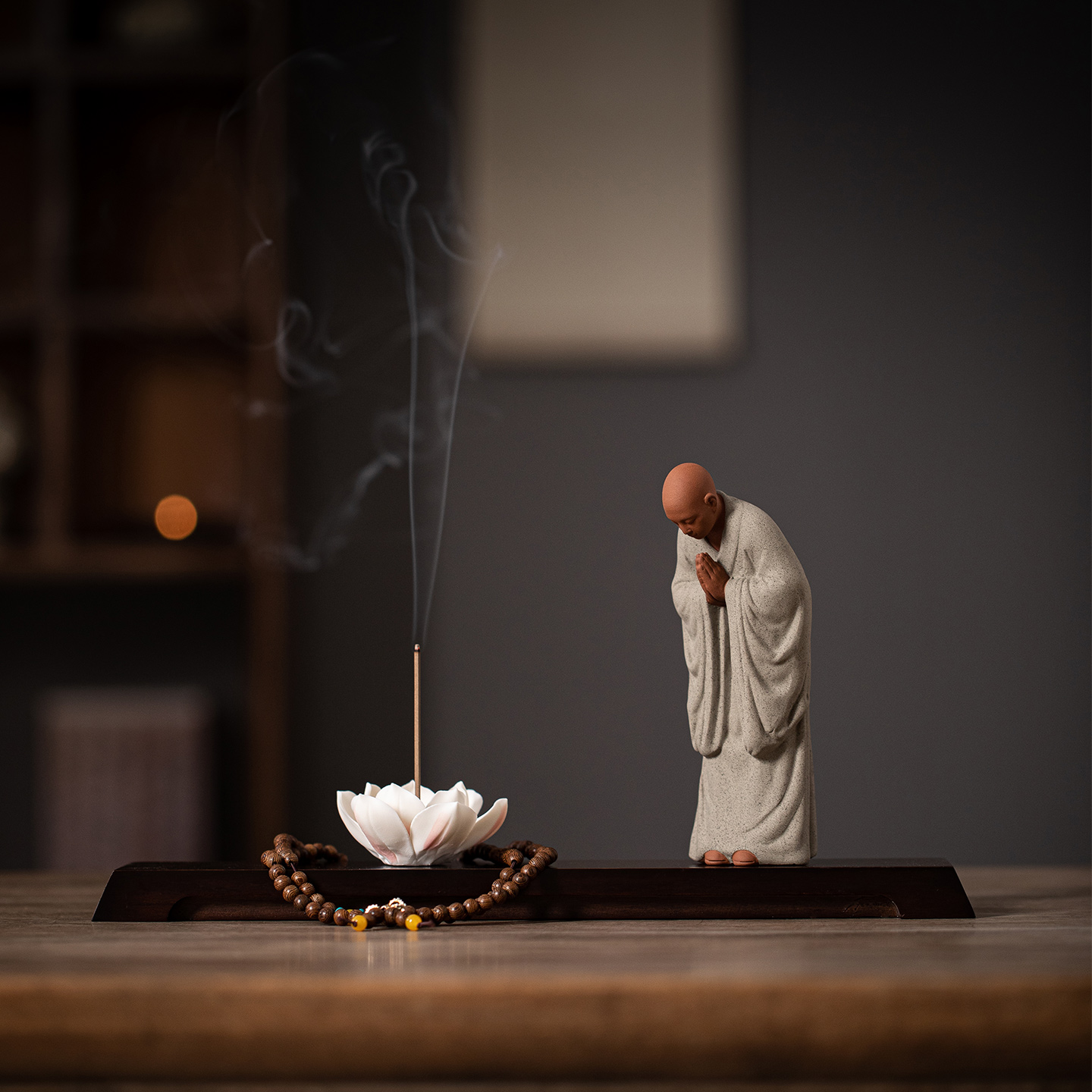 新中式创意彩砂陶瓷小和尚茶宠