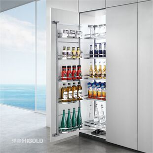 悍高铂金高柜连动拉篮大怪物储物柜大容量置物阻尼联动推拉零食柜