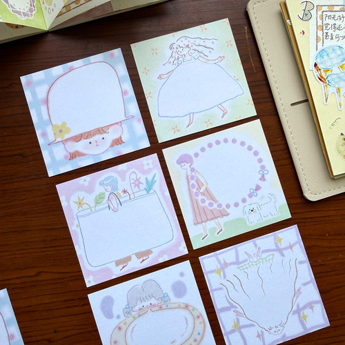 【便签】麻辣糯米周 少女心事 盐系便签进口特种纸手帐人物内页