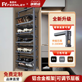 定制旋转鞋 架 柜五金柜内置旋转鞋 架360度多层鞋 架铝合金翻斗架鞋