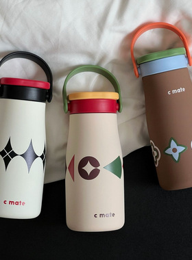 保温杯女士高颜值2025新款316陶瓷内胆吸管杯咖啡杯外出携带水杯