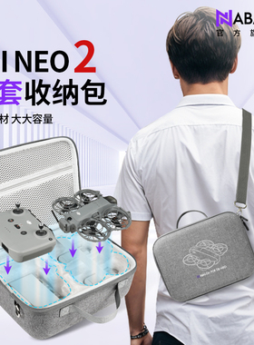 【送镜头膜】适用于大疆NEO2收纳包 畅飞套装 硬壳便携 DJI neo体感畅飞眼镜无人机单肩背包盒防水抗震配件包