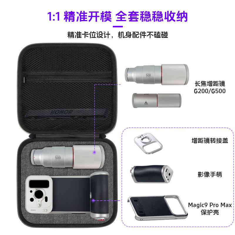 适用于荣耀Magic9 Pro Max长焦G500增距镜专业影像手柄收纳包Magic9 G200套装单肩背包Magic8 Pro 便携保护盒