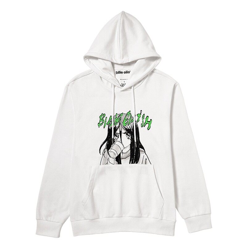 正版授权周边 Billie Eilish比莉 艾莉什 碧梨白色新款连帽卫衣