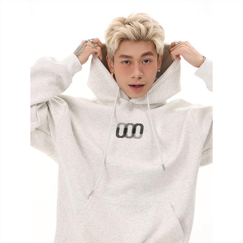 WAINOT重磅灰色连帽卫衣男款春秋长袖上衣休闲帽衫男女秋冬