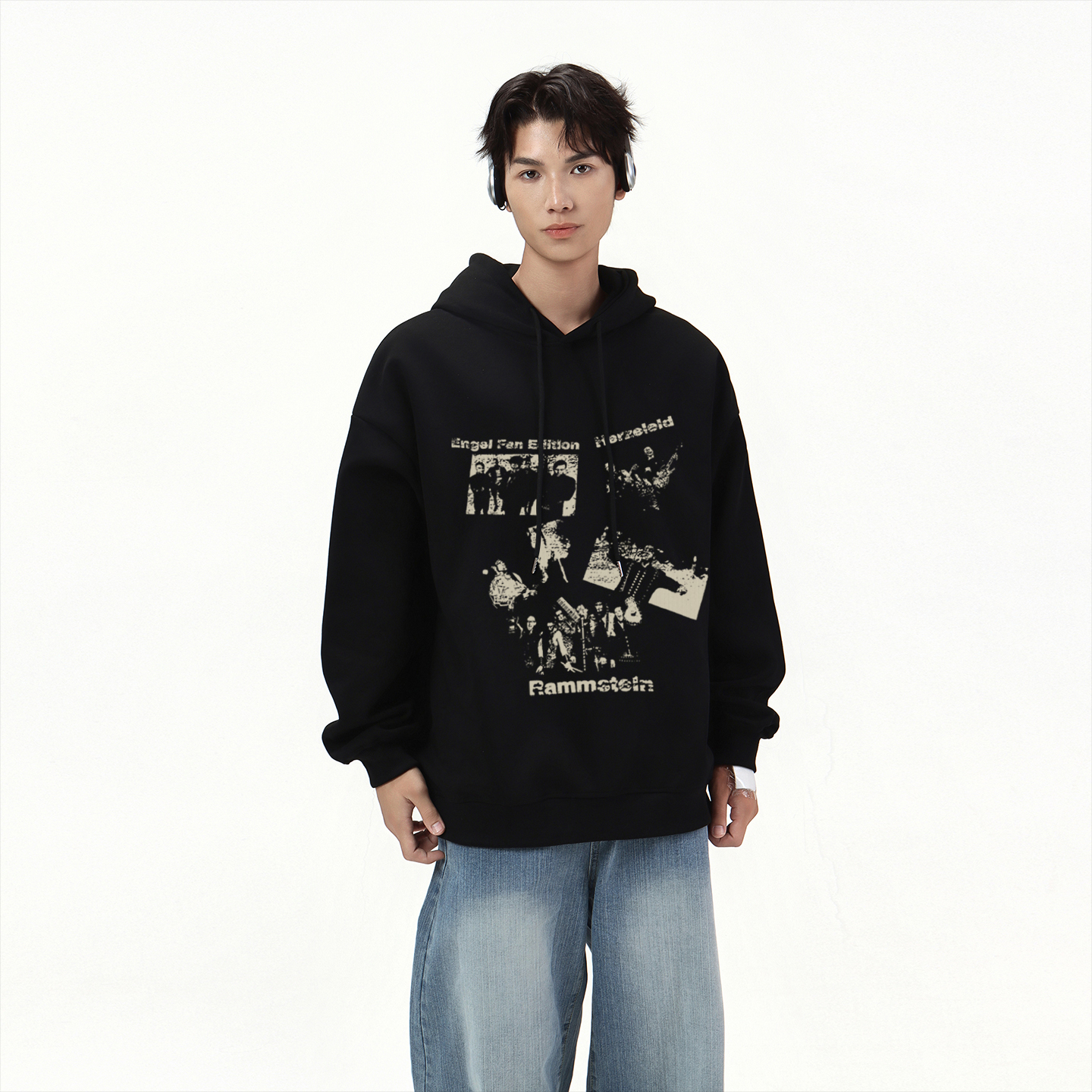 360G重磅连帽卫衣硬挺套头帽衫