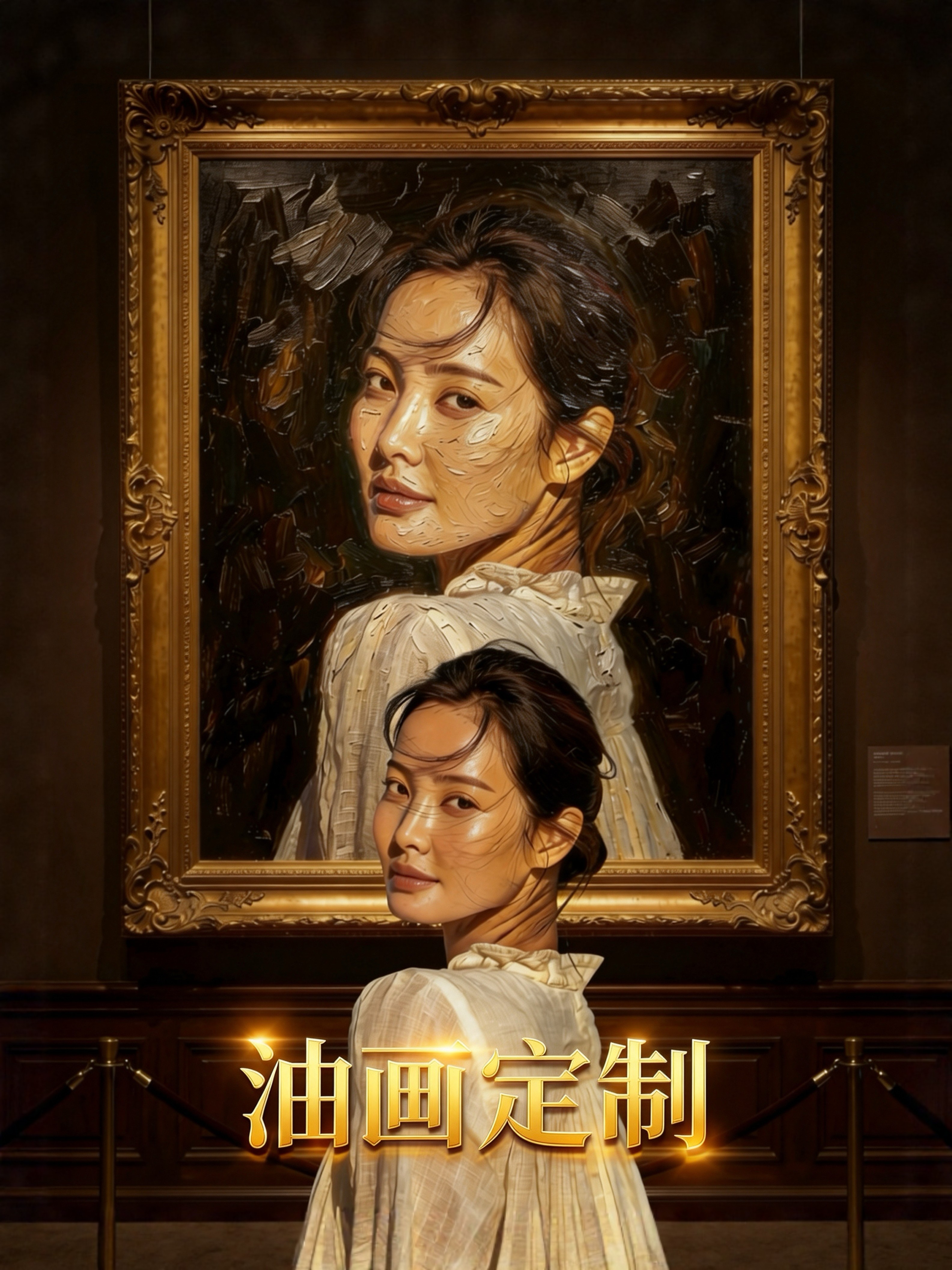 油画定制照片人物转手绘纯手工真人肖像代画风景宠物婚纱照装饰画