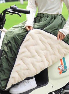 电动车护腿秋冬挡风被摩托车加厚大围裙挡腿防水保暖绒护膝防风裙