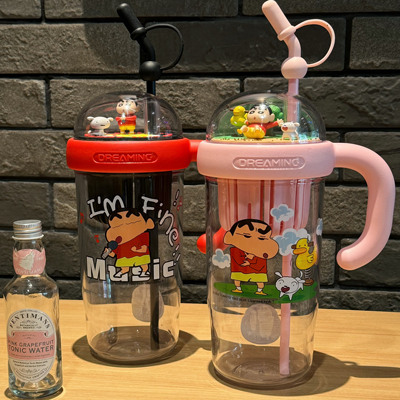 蜡笔小新大容量吸管杯Tritan材质