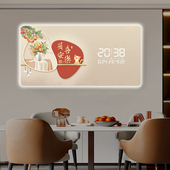 万年历挂钟插电款 LED电子钟装 饰画数码 家用智能时钟免打孔静音钟