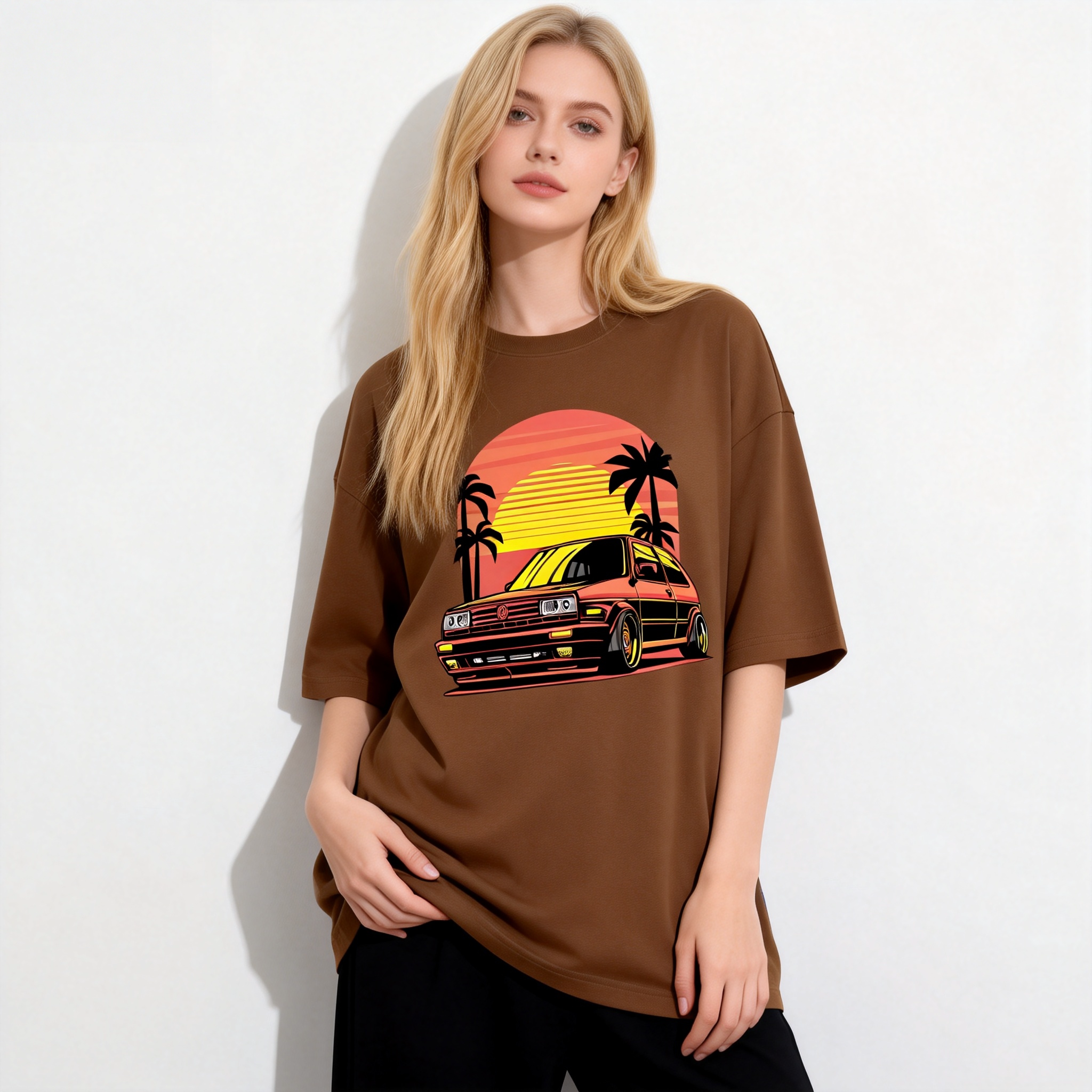 美式纯棉短袖T恤男女2026新款夏季宽松ins青少年重磅潮流圆领上衣