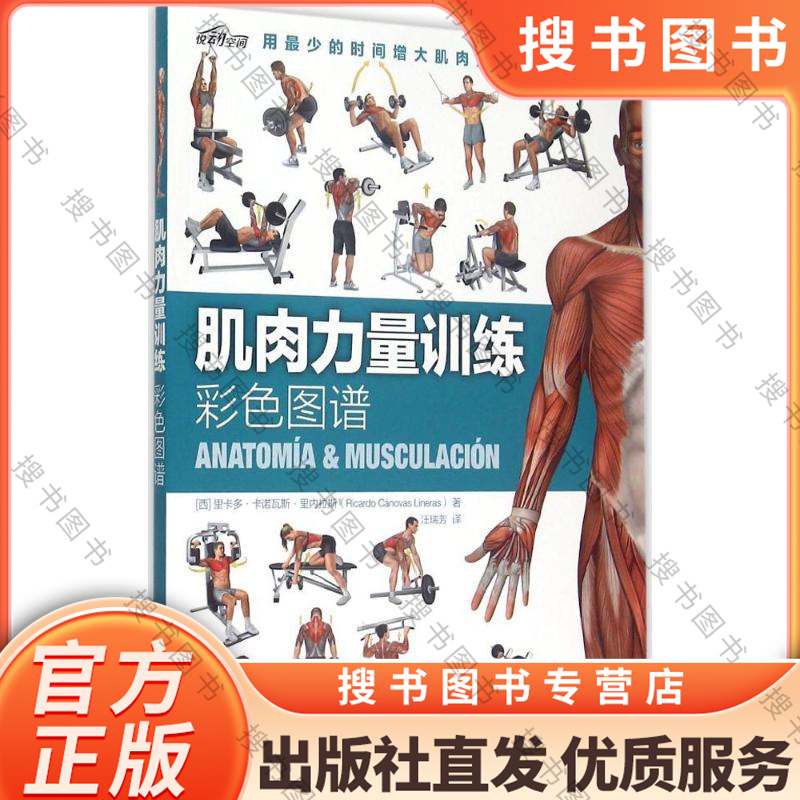 搜书正版 肌肉力量训练彩色图谱 拉伸训练书 体育保健学 运动健身书籍练肌肉 肌肉训练图谱塑造全书 减脂增肌 健身房健身教练书籍