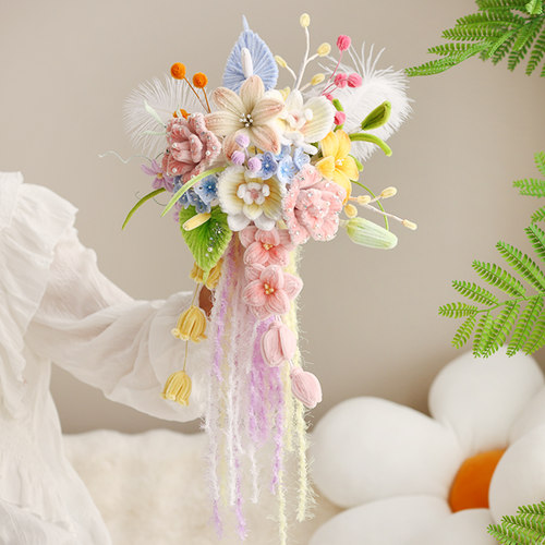 扭扭棒花束手工编织diy材料包送朋友闺蜜节日礼物结婚拍照仿真花